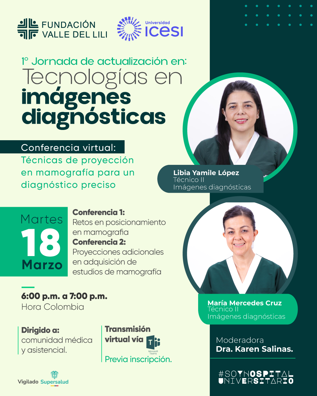 Banner del evento mamografía para un diagnóstico preciso